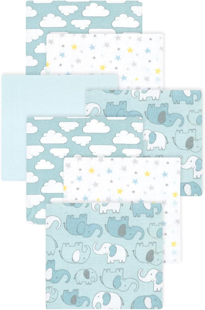 Little Treasure Hudson Baby Cotton Poly Flannel Receiving Blankets Multipack by HudsonBaby