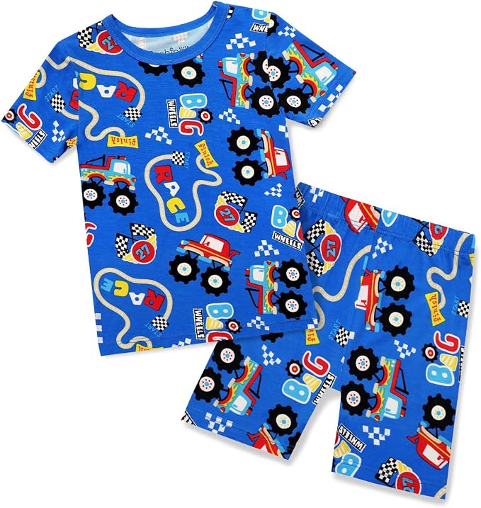 babee Reshinee Bamboo Viscose Toddler Boys Pajamas Set, Short Sleeve Kids by babeeReshinee