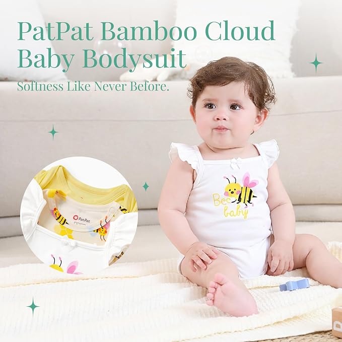PATPAT Baby Girl Bamboo Viscose Bodysuits Set - Image 2