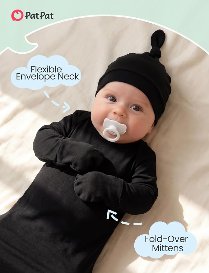 PATPAT Baby Sleeper Gown with Hat - Image 3