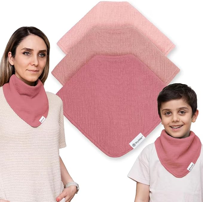 Bandana Bibs with 3 Waterproof Lining Organic Cotton Drool Bibs by Drybble