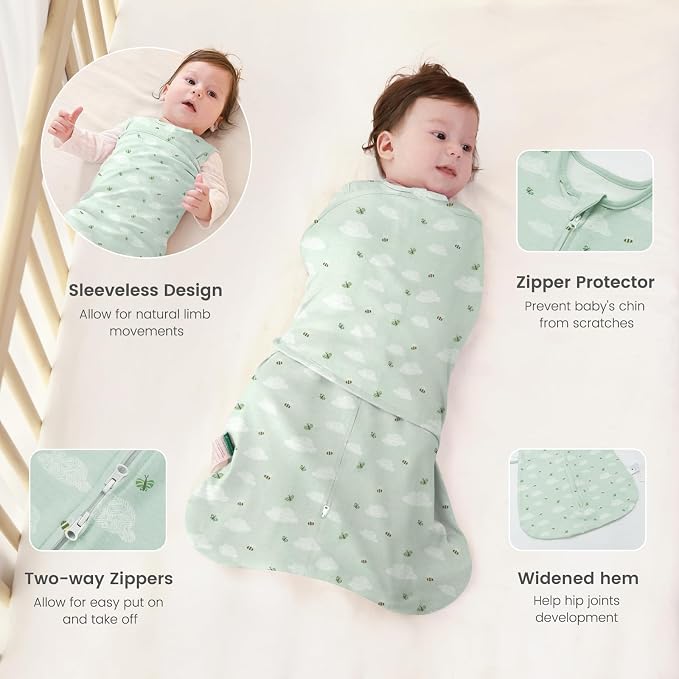 Baby Swaddle Sleep Sack, 1.0 Tog New-Parent-Friendly Swaddle - Image 2