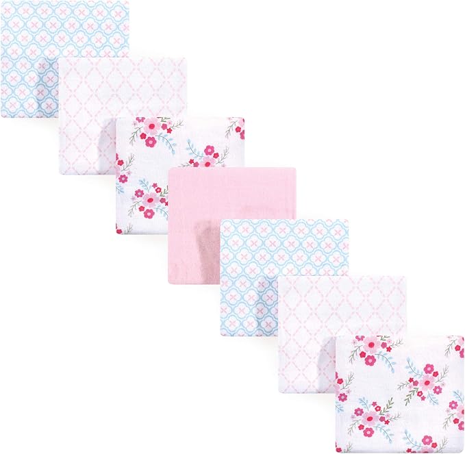 Luvable Friends Unisex Baby Cotton Flannel Receiving Blankets, Floral 7-Pack by Luvable+Friends