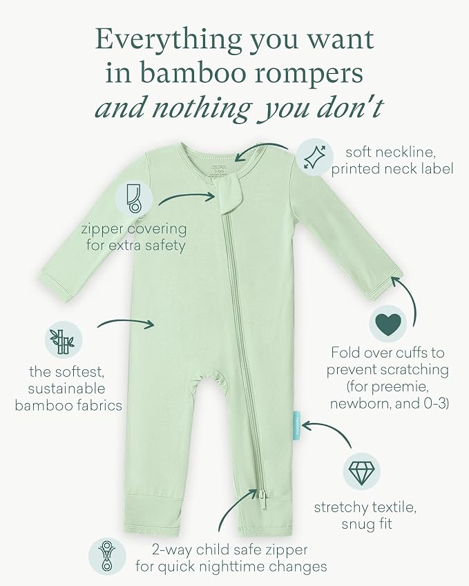 PurComfy Bamboo Viscose Baby Romper, Long Sleeve Pajmas - Image 2