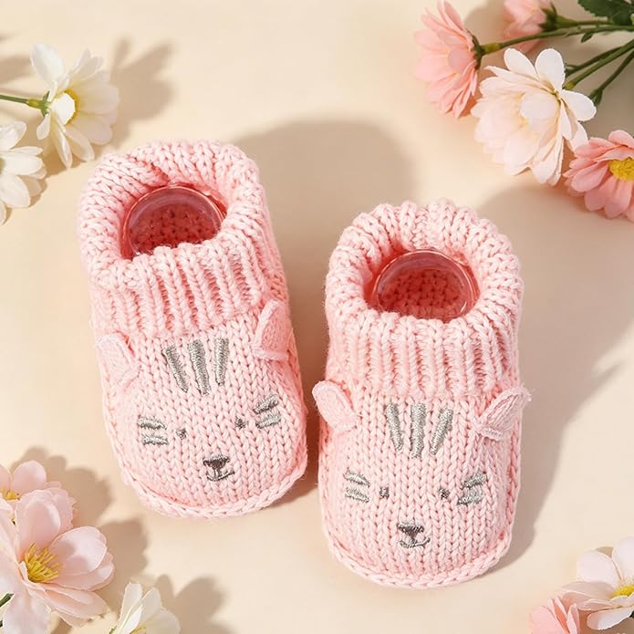Newborn Baby Boy Girl Knit Booties Soft Sole Non-Slip First Walking Shoes | - Image 2