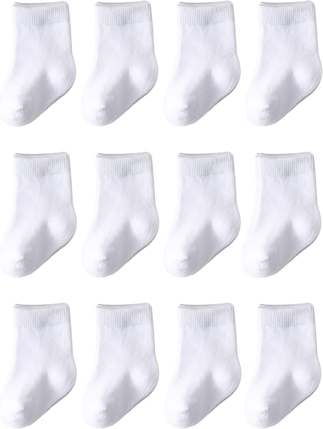 Baby Crew Socks Baby Newborn Socks 12-Pack Baby Sock 0-3/3-6 Months Infant by Marchare