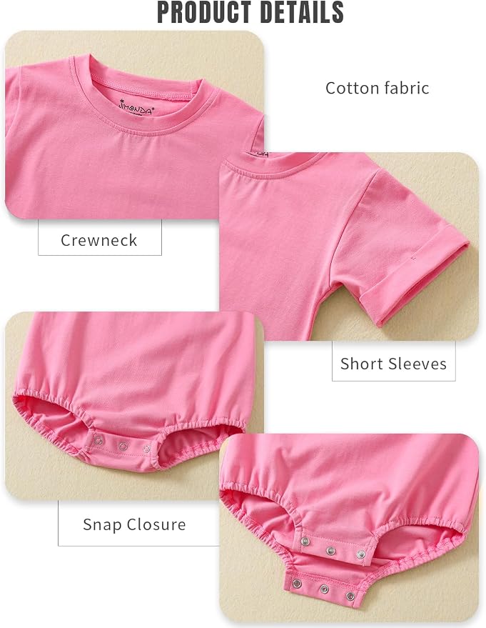 Jimonda Baby Bubble Rompers Boy Girl Cotton Shirt Clothes | Soft, breathable - Image 5
