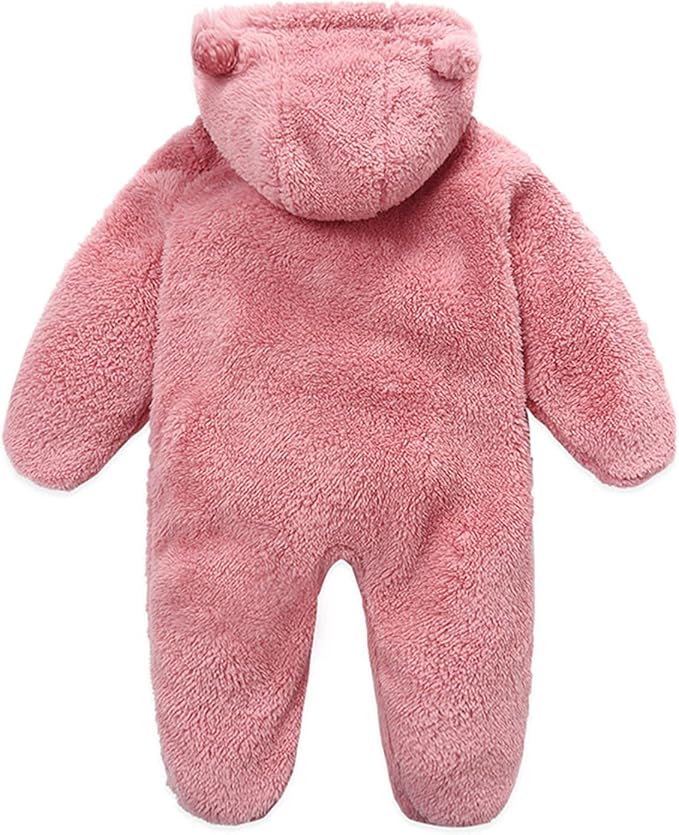 Baby Furry Jumpsuit Infant Bear Onesies Zipper Long Sleeve One-Piece Romper - Image 2
