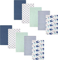 Hudson Baby Cotton Flannel Burp Cloths 10-Pack, Sea Friends, One Size by HudsonBaby