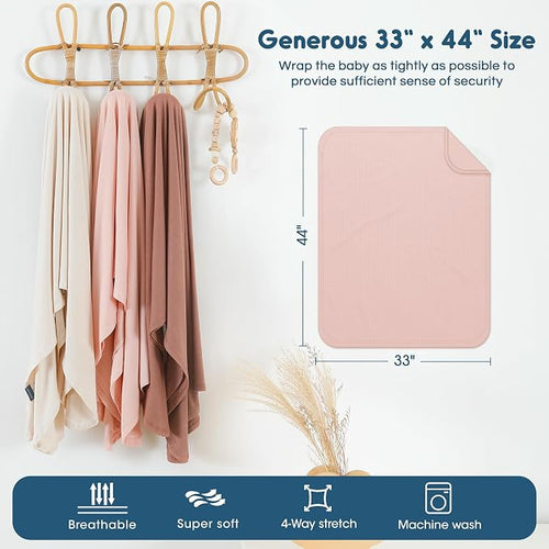 3 Pack Newborn Swaddle Blankets - Image 2