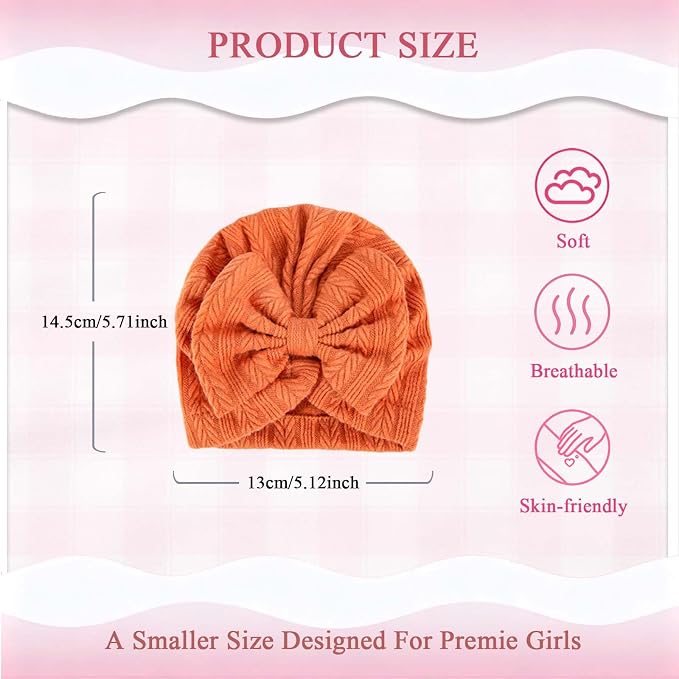 Newborn Baby Girl Hats Mittens Set Cotton - Image 7