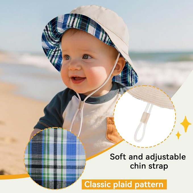 Durio UPF 50+ Baby Sun Hat Wide Brim Toddler Bucket Hats - Image 4