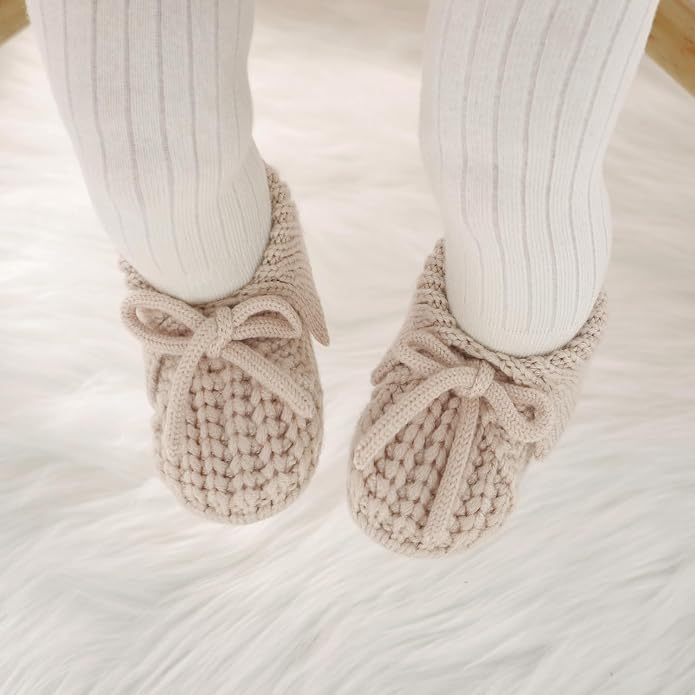 Baby Booties Newborn Boys Girls First Walkers Knit Infant Sock Shoes - Image 4