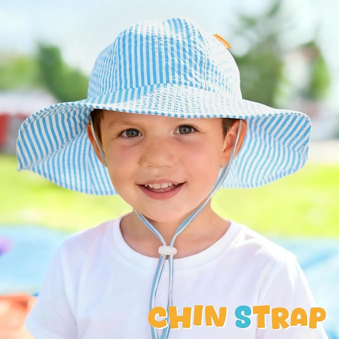 HONGTEYA Baby Sun Hat Wide Brim Adjustable Toddler Beach Bucket Hat | Soft - Image 4