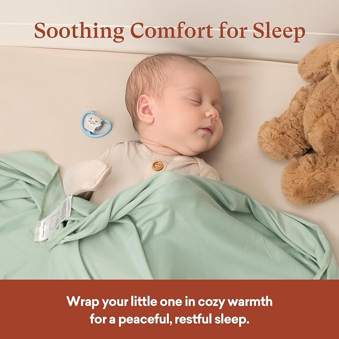 4-Pack Stretchy Swaddle Blankets, 47x47 Baby Receiving Blankets | Soft - Image 7