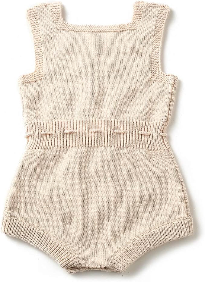 Simplee kids Baby Girl Romper, Sleeveless Pompoms Square Neck | Soft Breathable - Image 2