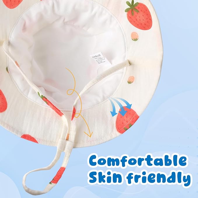 Muslin Baby Sun Hat Sun Protection Baby Toddler Bucket Hats - Image 3