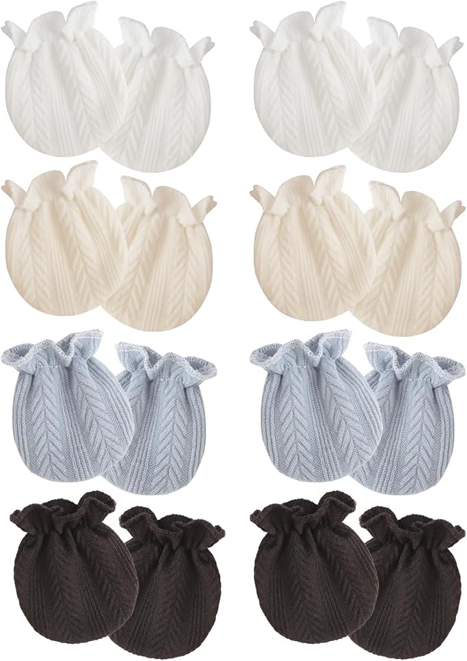 AQOKKA Newborn Baby Mittens No Scratch Cotton Elastic Wrist Gloves Infant by AQOKKA