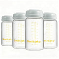 Breast Milk Storage Bottles 240ml 8oz BPA-Free Leak-Proof Baby Bottle for Breastmilk Storage Wide Neck Bottles with Screw Ring Sealing Disk Breastfeeding (Grey, 240ml-4Packs)
