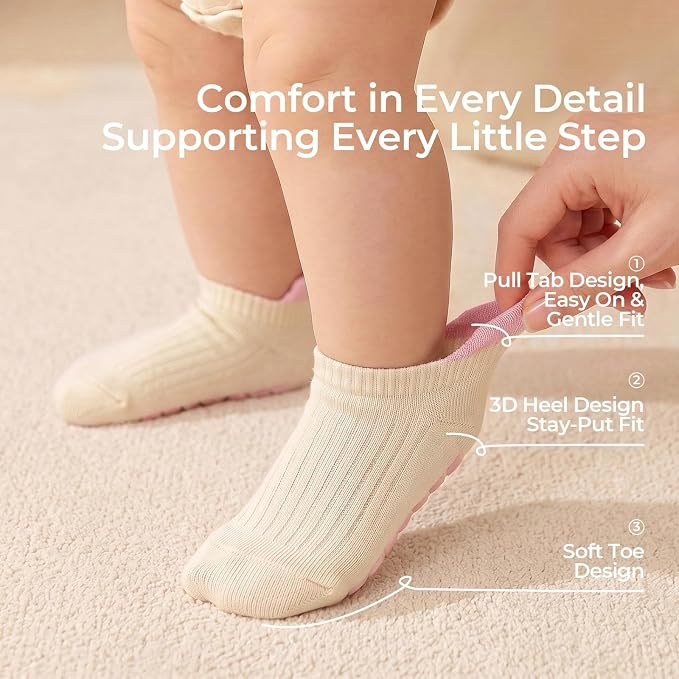 Non-slip Toddler Ankle Cotton Grip Socks Unisex 6M-5T - Image 4