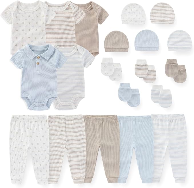 JELYLOVE 20 Pack Baby Boy Girl Bodysuits Sets New born Clothes Essentials | by JELYLOVE