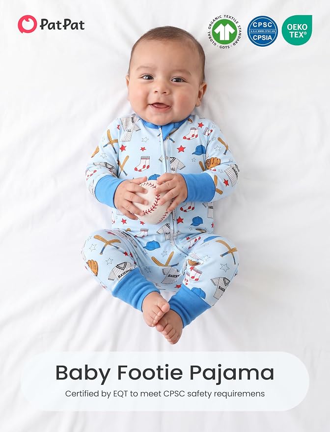 PATPAT Organic Cotton Baby Footie Pajamas - Image 2