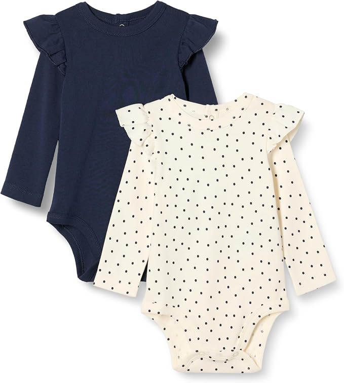 Amazon Essentials Baby Girls' Long-Sleeved Ruffle Bodysuits by AmazonEssentials
