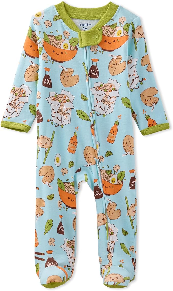 Butterblu Scout Sleep & Play 100% Organic Cotton Footed Zip Front PJs | GOTS by Butterblu