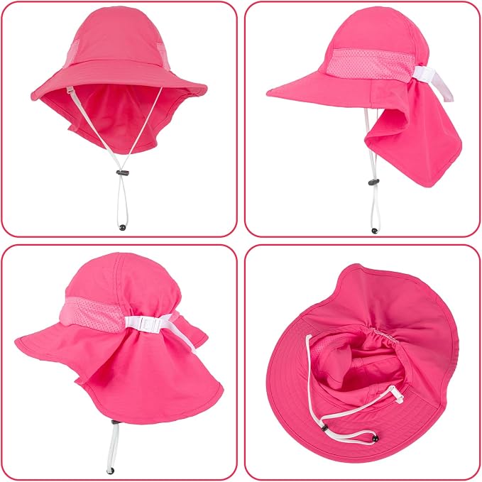 Toddler Baby Sun Hat Kids Summer Beach Essentials Adjustable Beach Hats - Image 5