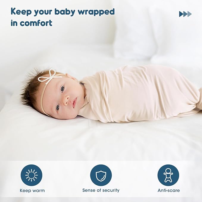 2 Pack Newborn Swaddle Blanket, Ultra Soft Stretchy Jersey Knit Extra Large - Image 2