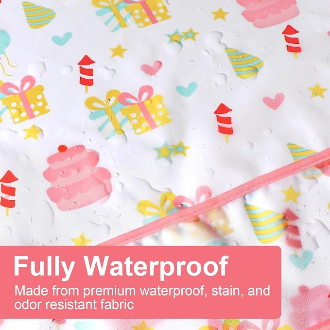Accmor 4 Pack Long Sleeve Bibs, Baby Smock Waterproof Full Sleeved Bib - Image 3
