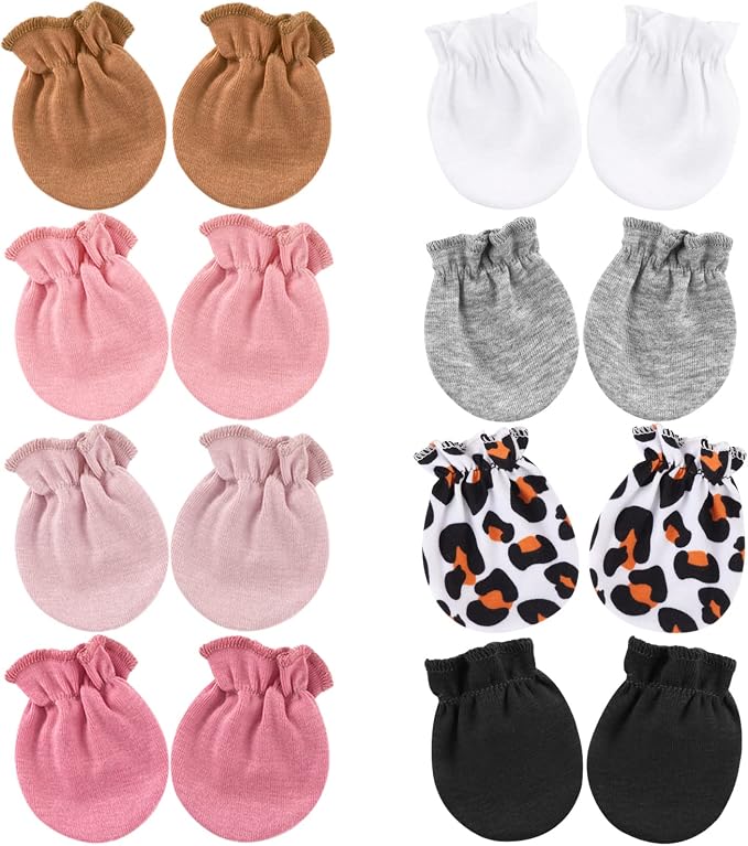 AQOKKA Newborn Baby Mittens No Scratch Cotton Elastic Wrist Gloves Infant by AQOKKA