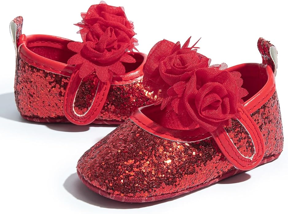 KIDSUN Infant Baby Girls Mary Jane Shoes Non-Slip Rubber Sole Ballet Slippers by KIDSUN