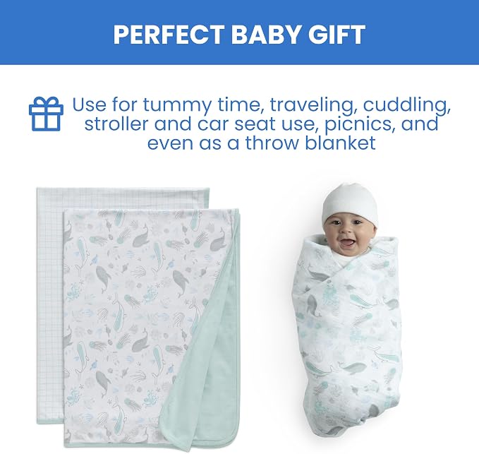 Delta Children 100% Organic Jersey Cotton Baby Receiving Blankets - Image 7