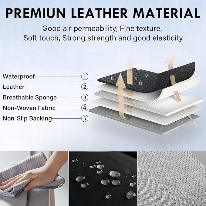 Coverado Car Seat Covers Full Set, Seat Covers for Cars, Red Car Seat Covers Front Seats and Back Car Seat Protector Waterproof, Leather Car Seat Cushion Universal Fit for Most s