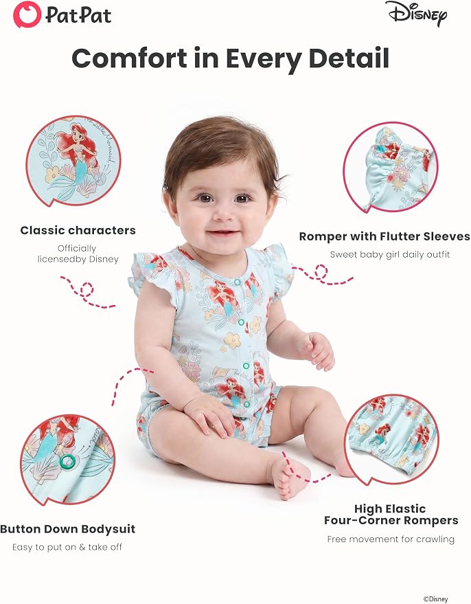 Disney Baby Girls Viscose Made from Bamboo 2 Packs Breathable Bodysuit - Image 5