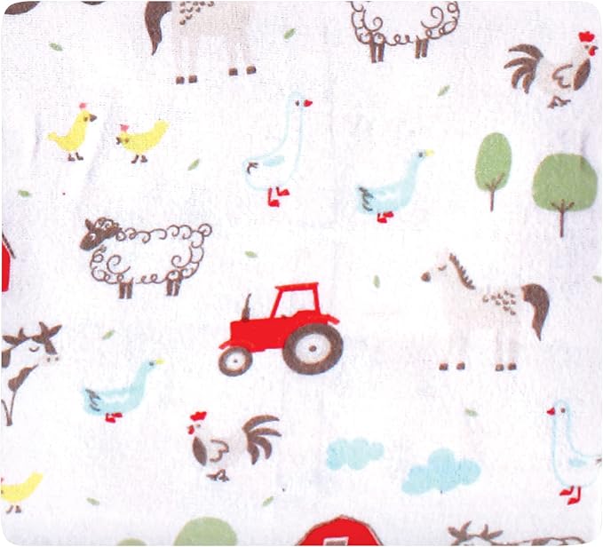 Hudson Baby Unisex Baby Cotton Flannel Receiving Blankets Bundle, Boy Farm - Image 3