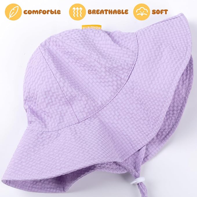 HONGTEYA Baby Sun Hat Wide Brim Adjustable Toddler Beach Bucket Hat | Soft - Image 6