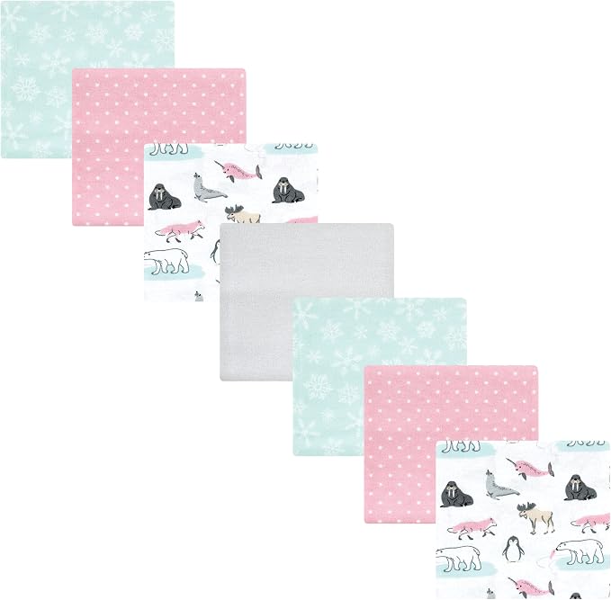 Hudson Baby Unisex Baby Cotton Flannel Receiving Blankets Bundle, Girl Arctic by HudsonBaby