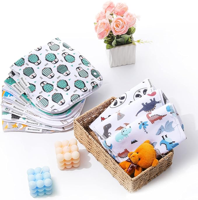Baby Burp Cloths & Baby Bibs 2-in-1 Design Large Size 3 Layers Thicken Cotton - Image 6