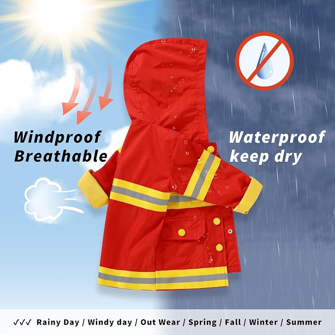 YOUNGER TREE Toddler Baby Boy Girl Duck Raincoat Cute Cartoon Hoodie Zipper - Image 4