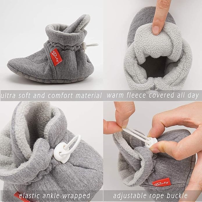 Sawimlgy Newborn Infant Baby Girl Boy Cotton Booties Stay On Sock Slippers Soft - Image 5