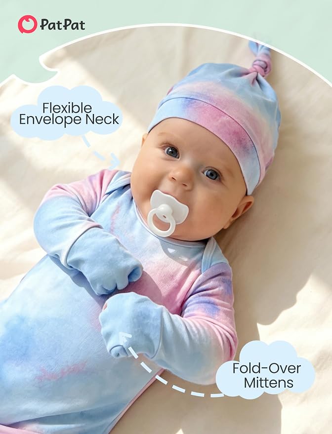 PATPAT Baby Sleeper Gown with Hat - Image 3