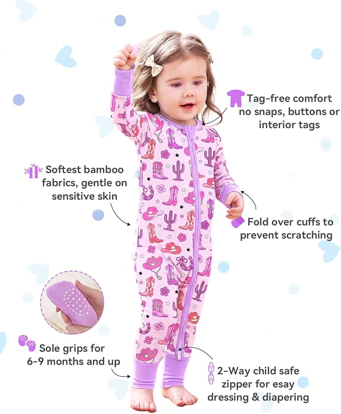 babee Reshinee Viscose Derived from Bamboo Baby Footie Pajamas Convertible - Image 2