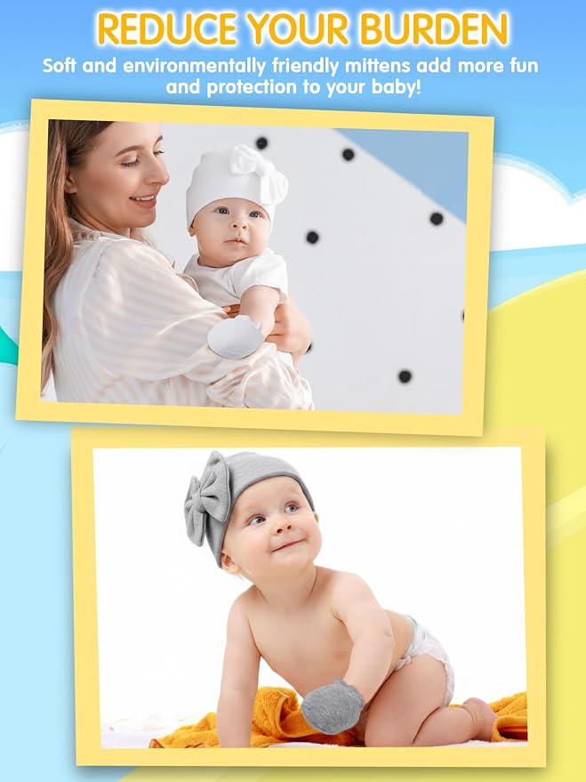 Geyoga 12 Pcs Baby Hat | Newborn Hats Mittens - Image 3