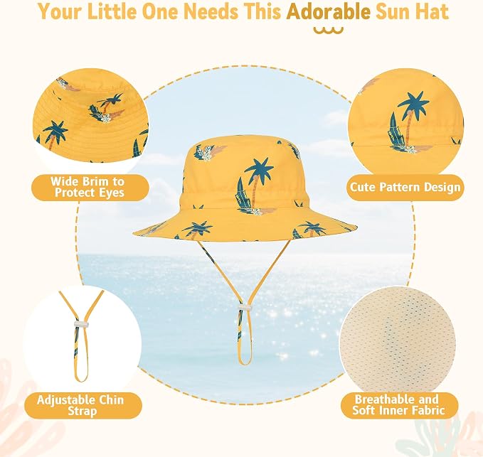 Komorebi Toddler Sun Hat UPF 50+ Kids Beach Bucket Hats Boys Girls 0-8Y | Cute - Image 3