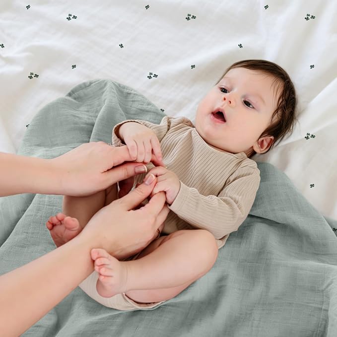 POMISO Muslin Swaddle Blankets for Boys & Girls, Newborn Receiving Blankets - Image 3