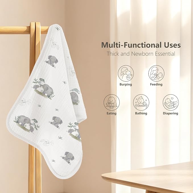 Susurration Muslin Burp Cloths, Soft Baby Burping Cloths - Image 3