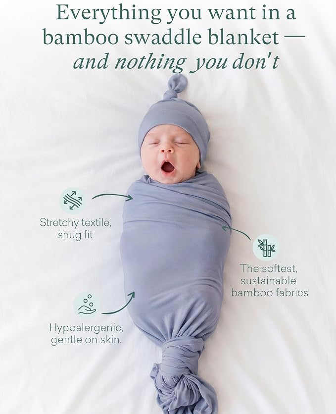 PurComfy Supersoft Swaddle Blanket, Premium Bamboo Viscose, Lightweight & - Image 2