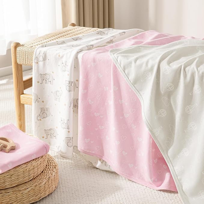 david's kids 2 Pack Baby Cotton Swaddle Blankets, 100% Cotton and Ultra Soft - Image 6